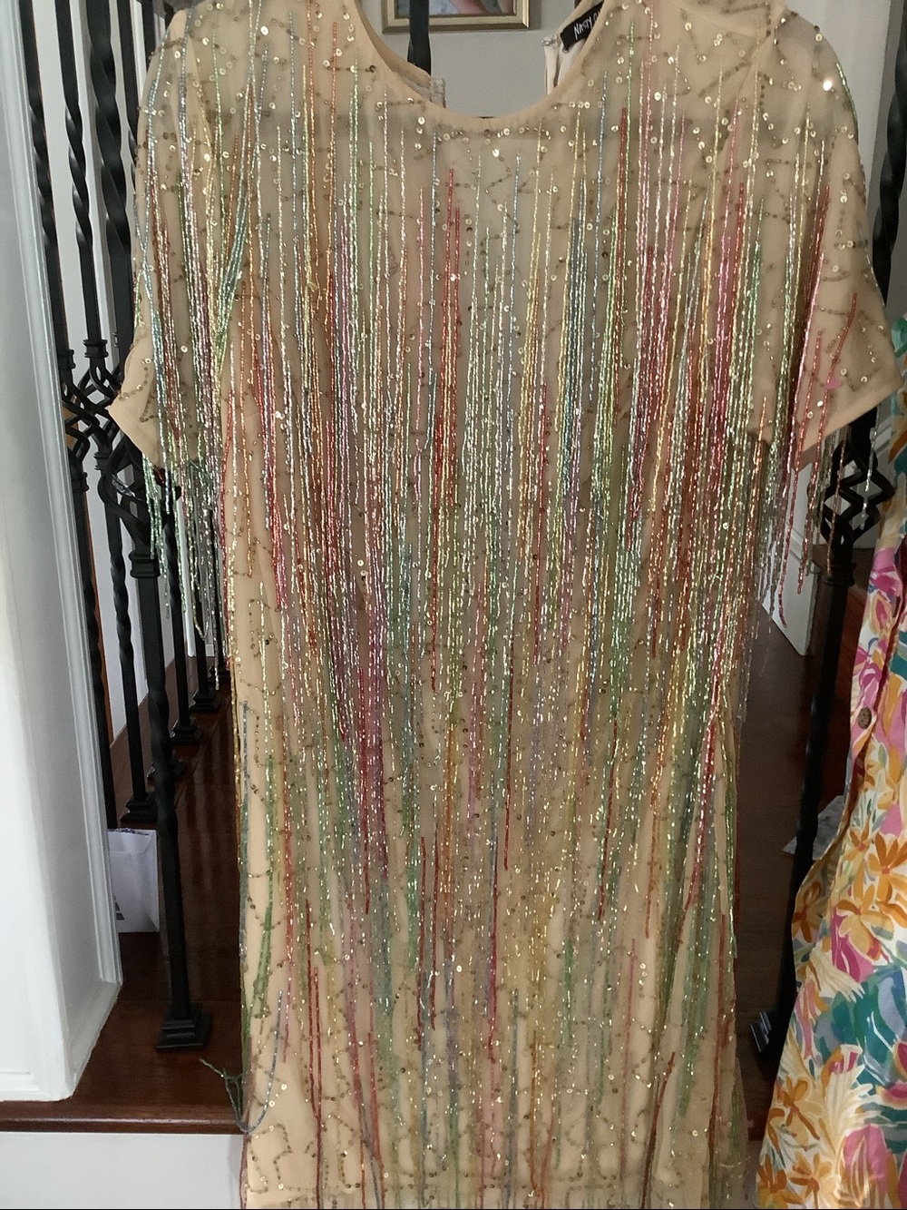 Nasty Gal Nasty Neon Beaded Tassell Mini Dress Size 10 - Picture 10 of 11